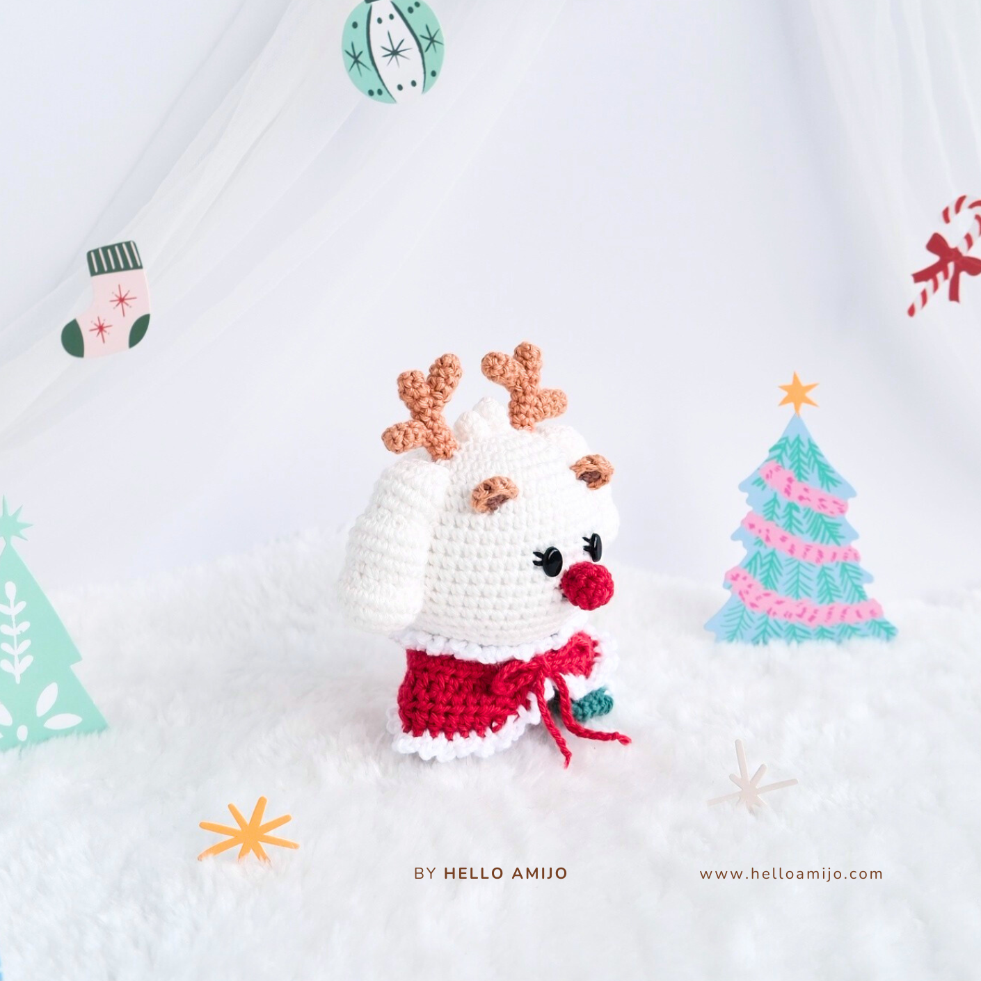 Christmas Sheep (2 versions) Amigurumi Crochet Pattern PDF