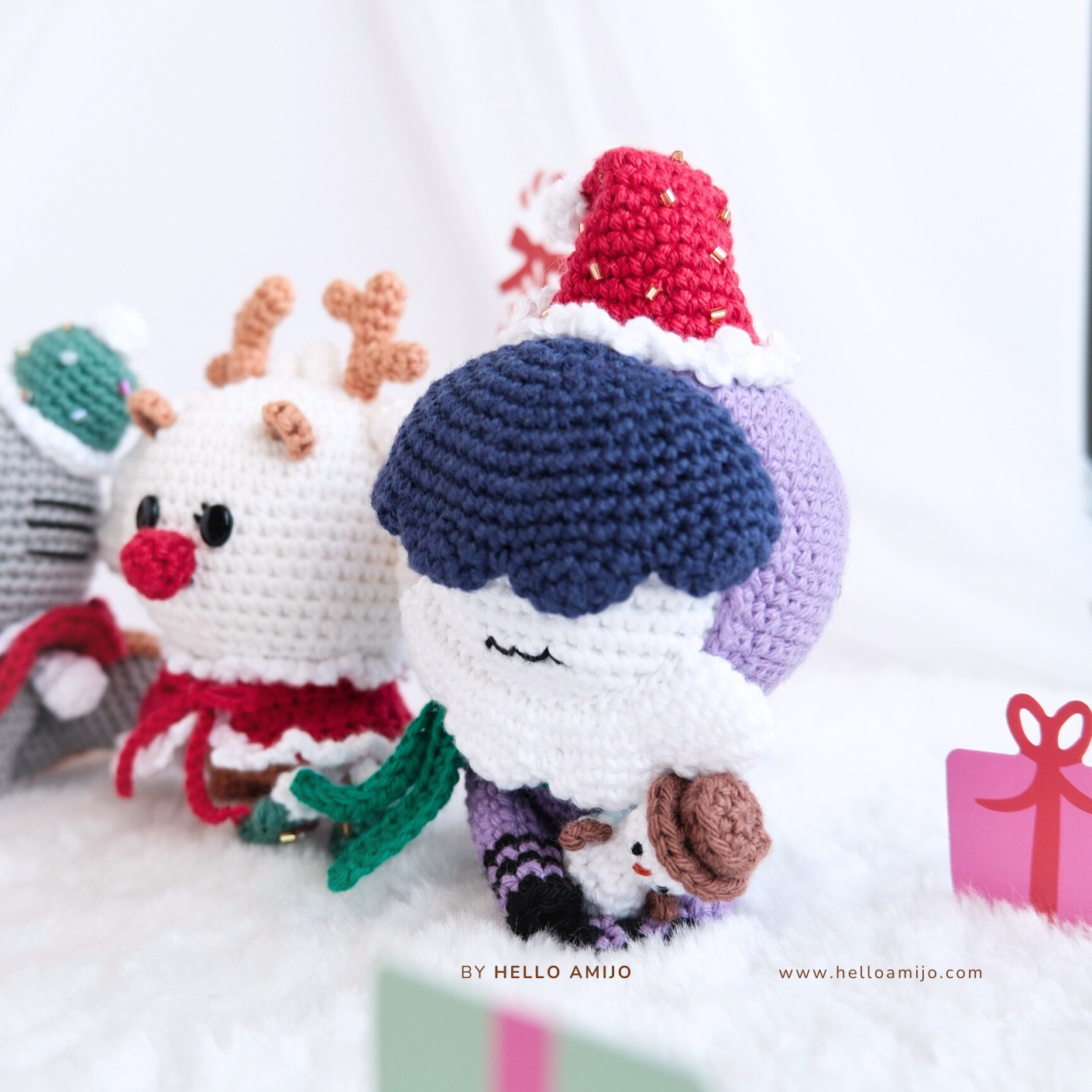 Bundle 5 in 1 Christmas (2 versions) Amigurumi Crochet Pattern PDF