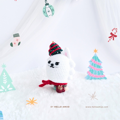 Christmas Wolf Amigurumi Crochet Pattern PDF