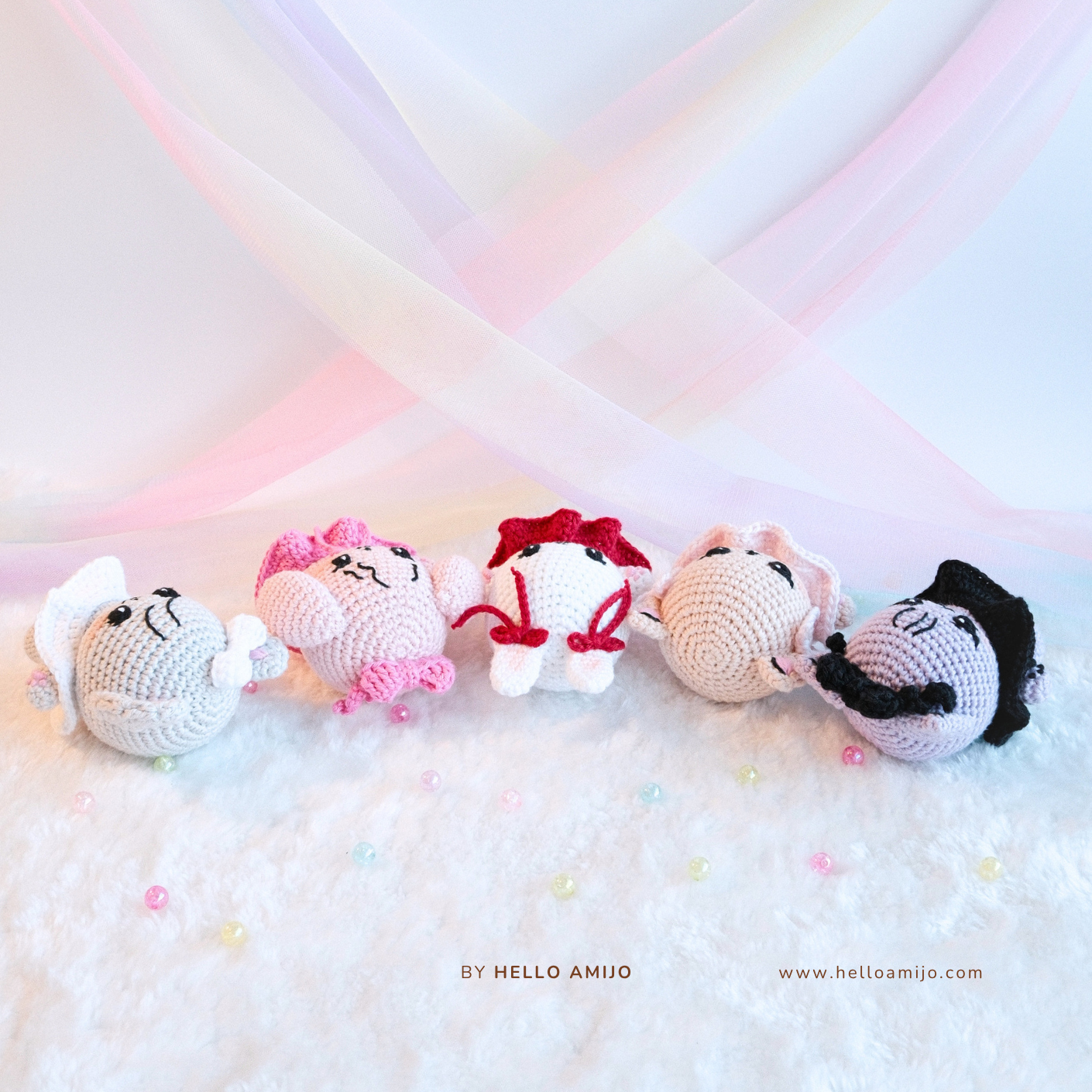 Bundle 5 in 1 Lady Amigurumi Crochet Pattern PDF