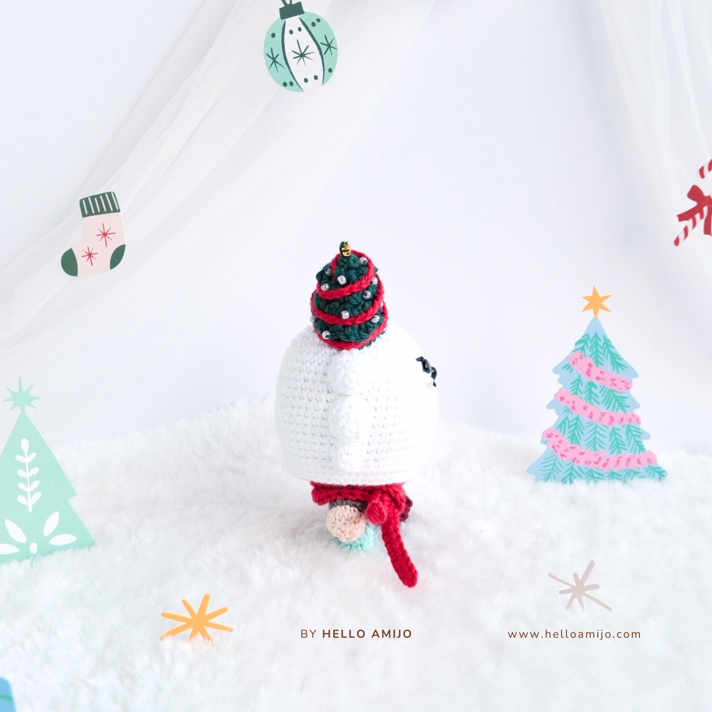 Christmas Wolf Amigurumi Crochet Pattern PDF