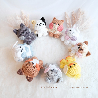 Bundle 9 in 1 Chubby Amigurumi Crochet Pattern PDF