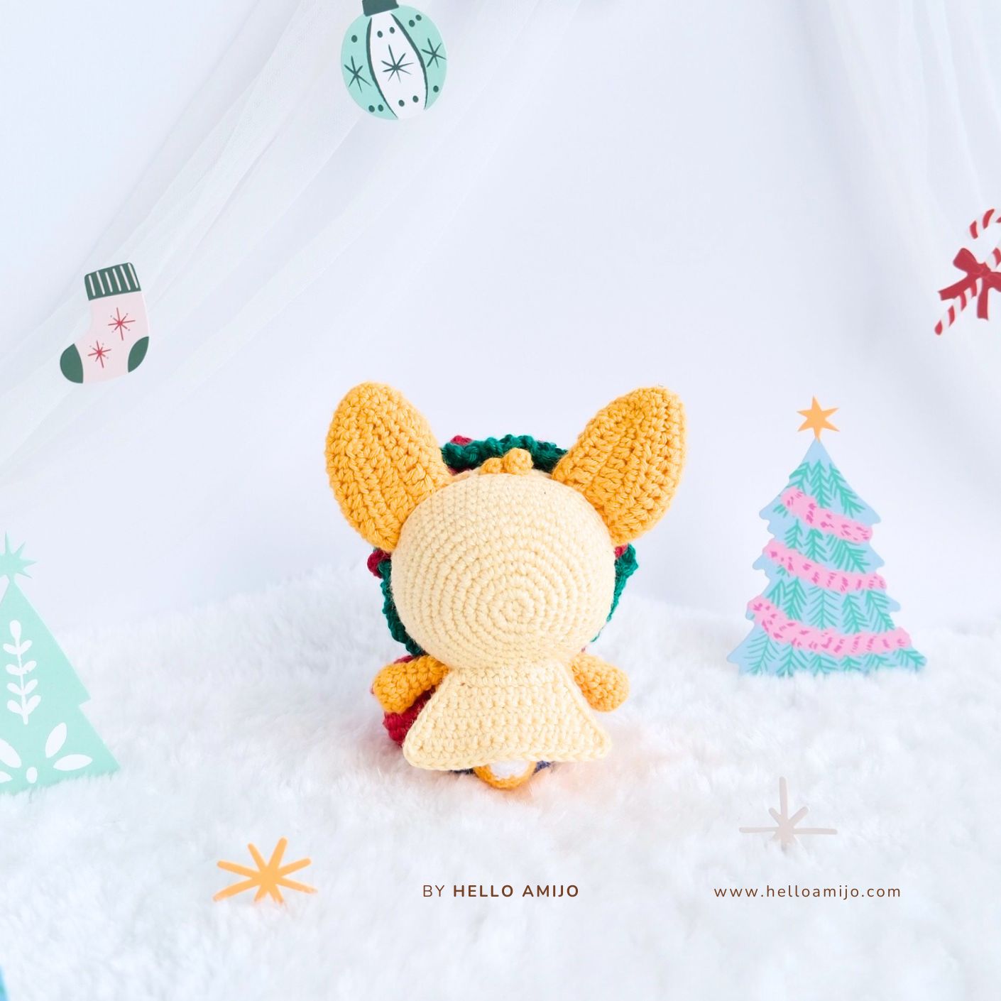Christmas Fox Amigurumi Crochet Pattern PDF