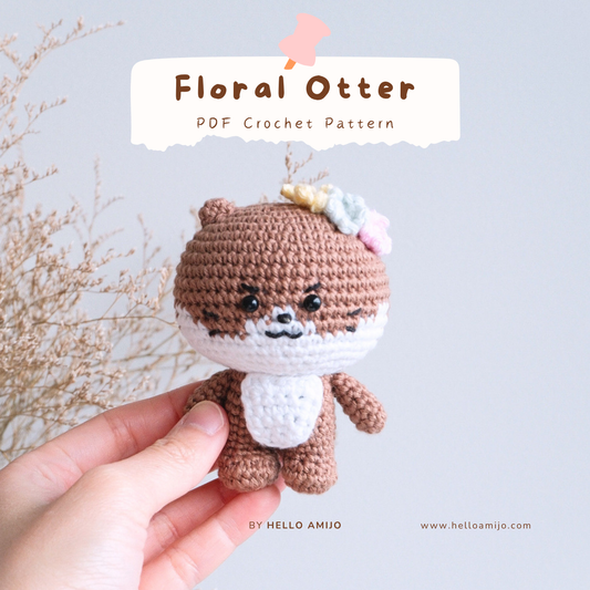 Floral Otter Amigurumi Crochet Pattern PDF