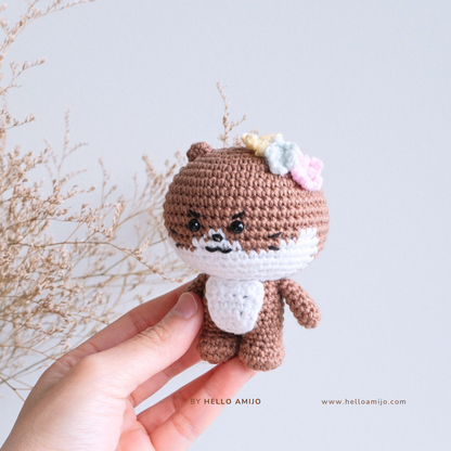 Floral Otter Amigurumi Crochet Pattern PDF