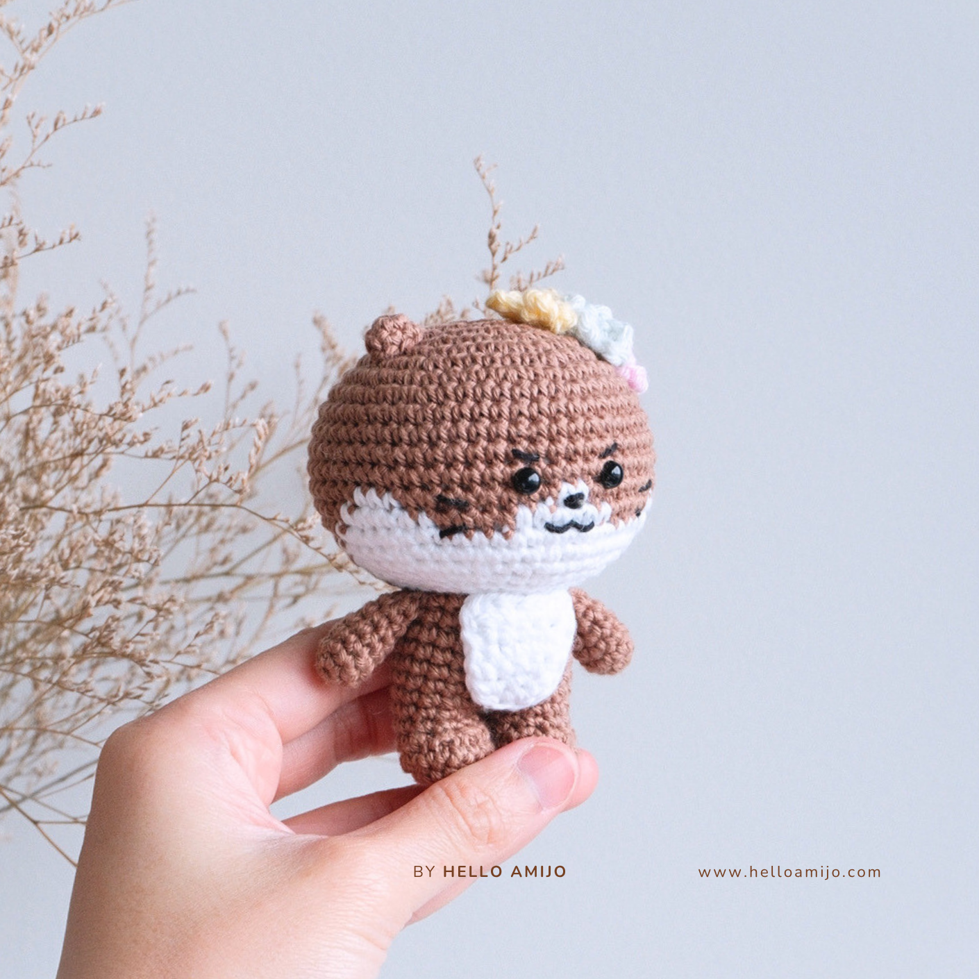 Floral Otter Amigurumi Crochet Pattern PDF