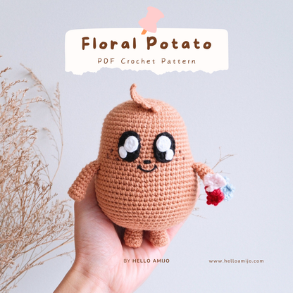 Floral Potato Amigurumi Crochet Pattern PDF