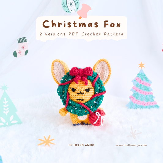 Christmas Fox (2 versions) Amigurumi Crochet Pattern PDF