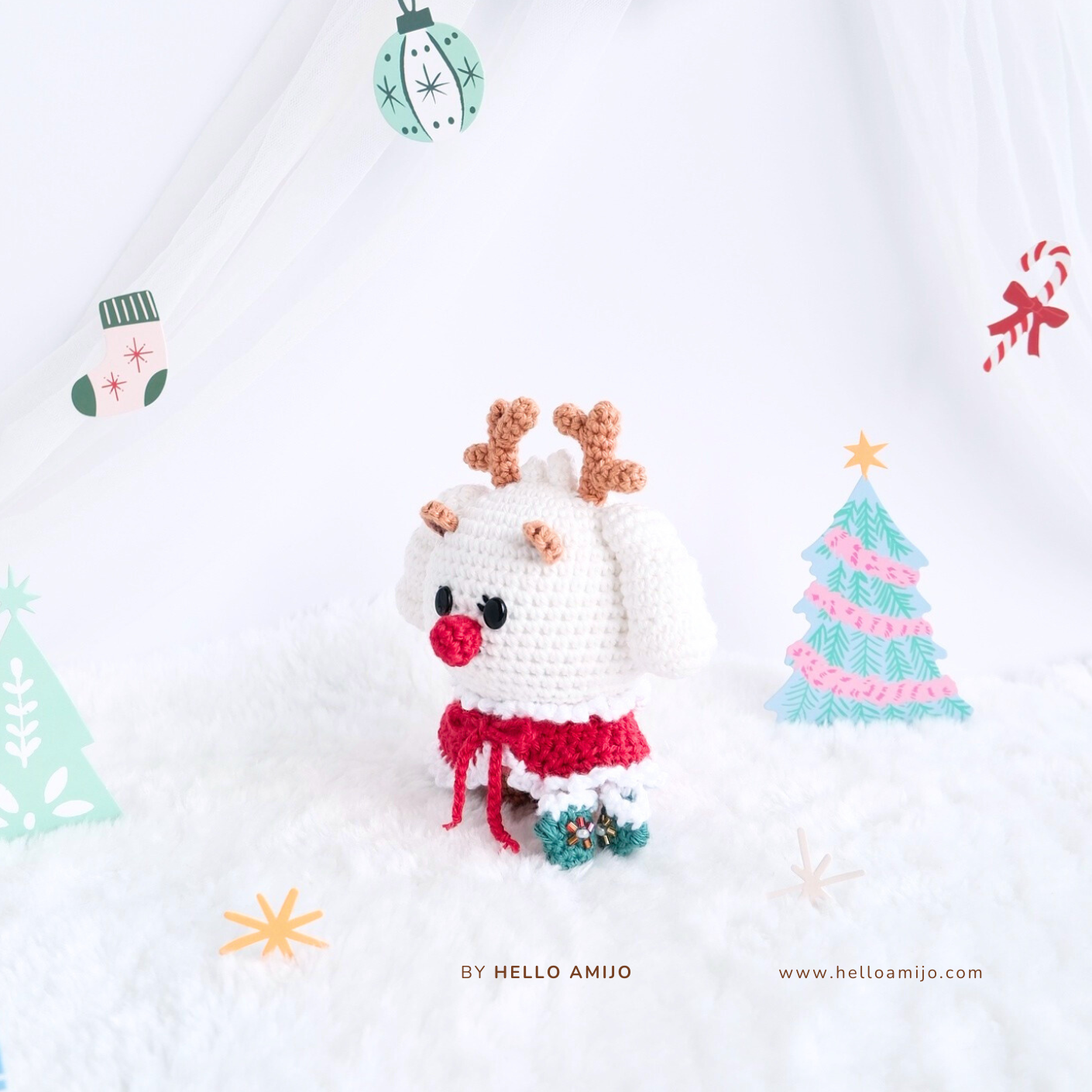 Christmas Sheep Amigurumi Crochet Pattern PDF