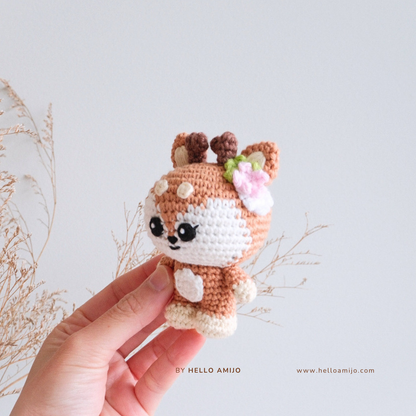 Floral Deer Amigurumi Crochet Pattern PDF