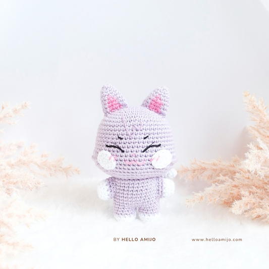 Lovely Purple Cat Amigurumi Crochet Pattern PDF