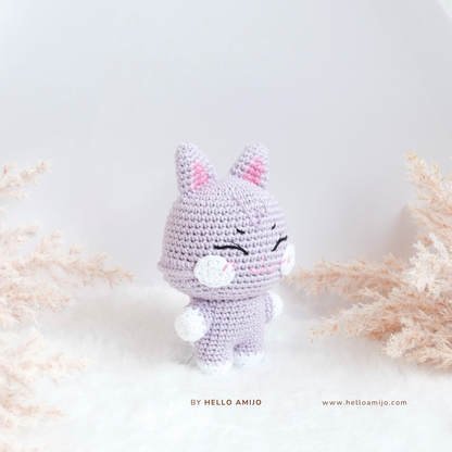 Lovely Purple Cat Amigurumi Crochet Pattern PDF