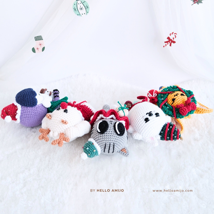 Bundle 5 in 1 Christmas Amigurumi Crochet Pattern PDF