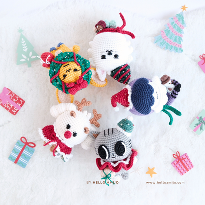 Bundle 5 in 1 Christmas Amigurumi Crochet Pattern PDF