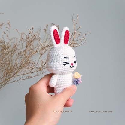 Floral Rabbit Amigurumi Crochet Pattern PDF