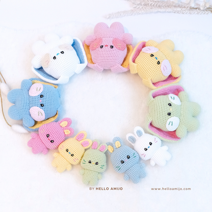 Bundle 2 in 1 Colourful Amigurumi Crochet Pattern PDF