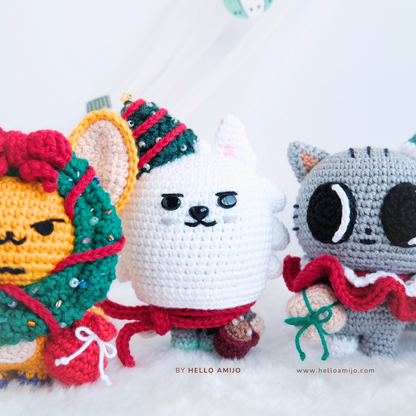 Bundle 5 in 1 Christmas (2 versions) Amigurumi Crochet Pattern PDF