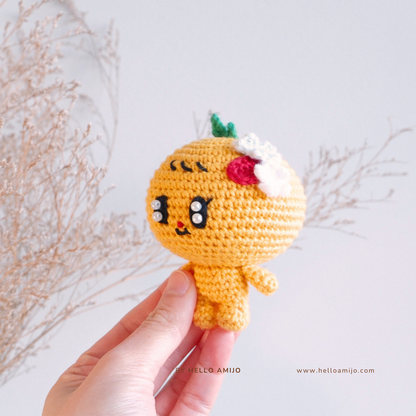 Floral Orange Amigurumi Crochet Pattern PDF