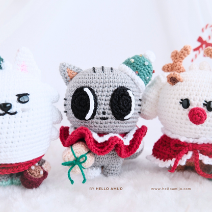 Bundle 5 in 1 Christmas (2 versions) Amigurumi Crochet Pattern PDF