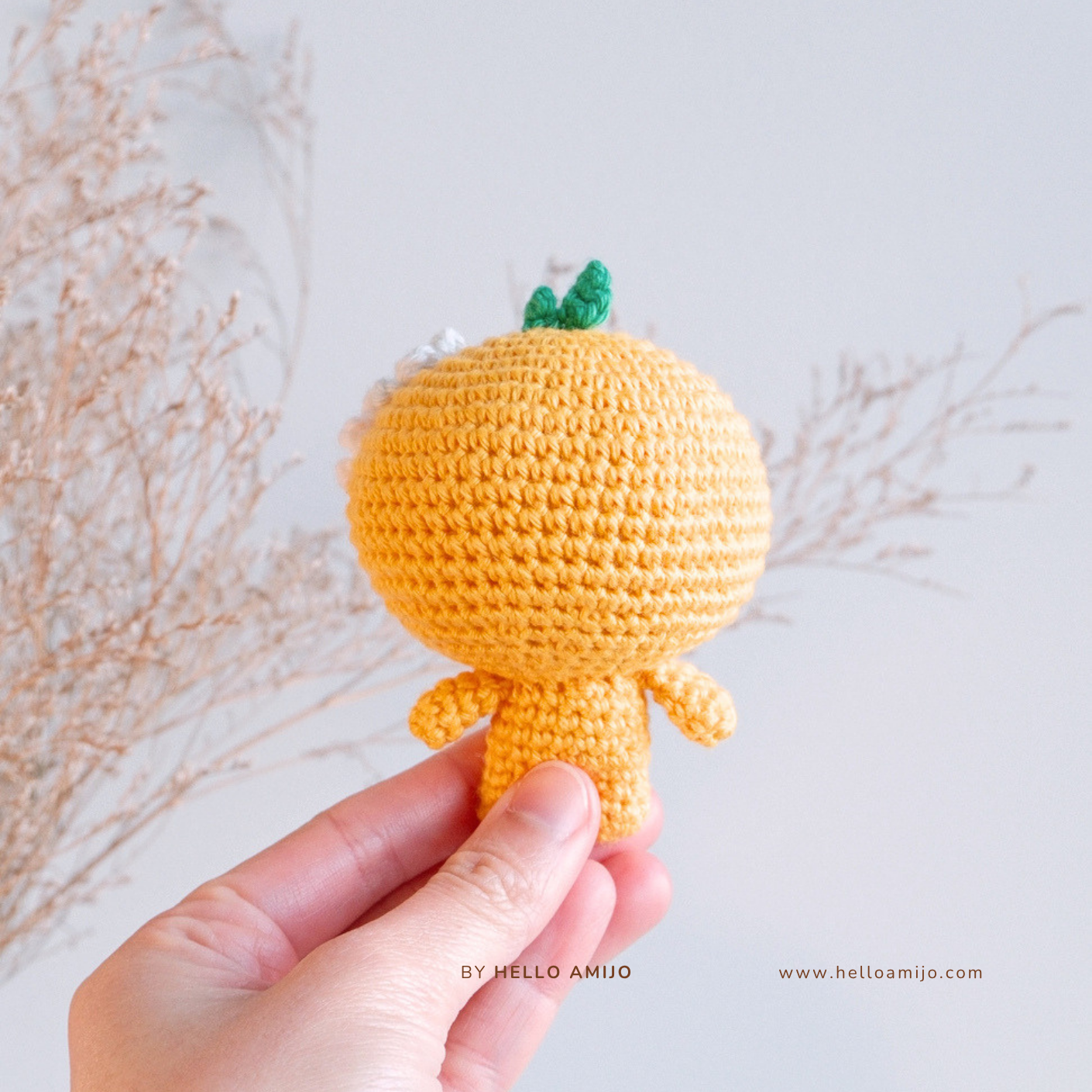 Floral Orange Amigurumi Crochet Pattern PDF