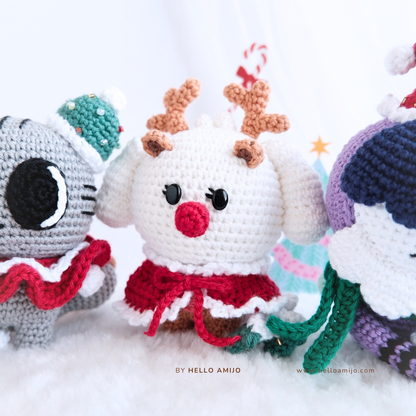 Bundle 5 in 1 Christmas (2 versions) Amigurumi Crochet Pattern PDF