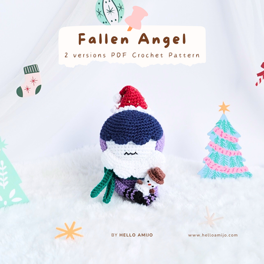 Christmas Fallen Angel (2 versions) Amigurumi Crochet Pattern PDF
