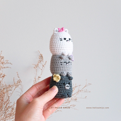 Floral Cats Amigurumi Crochet Pattern PDF