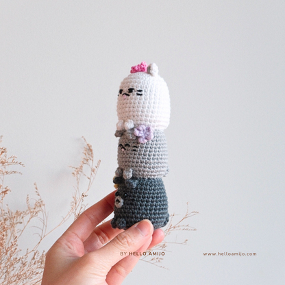 Floral Cats Amigurumi Crochet Pattern PDF