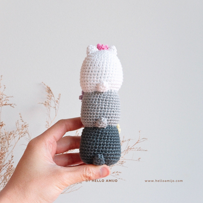 Floral Cats Amigurumi Crochet Pattern PDF