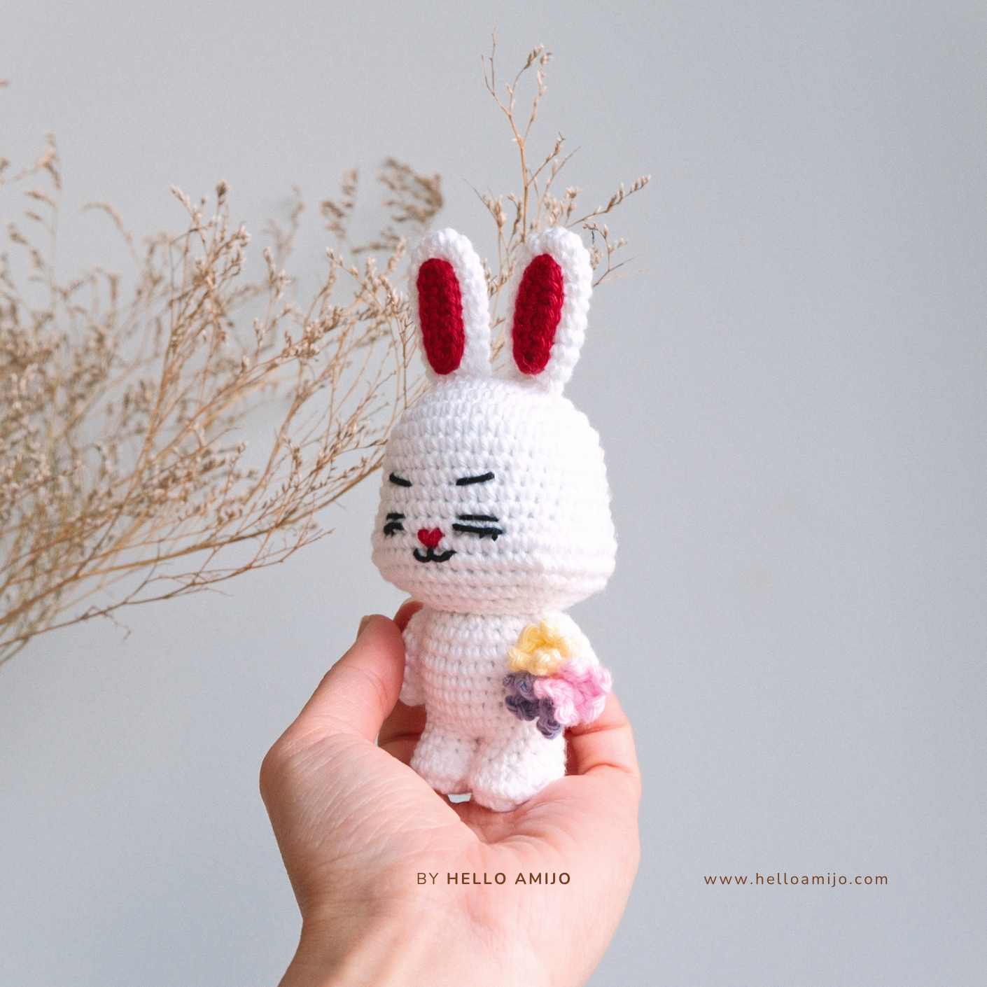 Floral Rabbit Amigurumi Crochet Pattern PDF