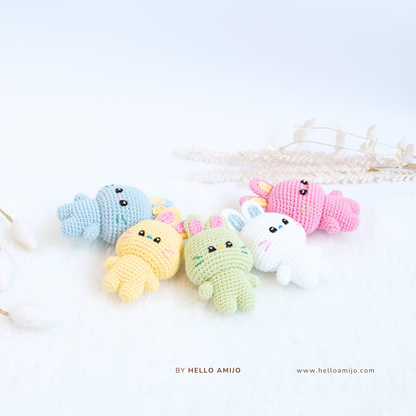 Colourful Baby Bunny 5 Color in 1 Amigurumi Crochet Pattern PDF