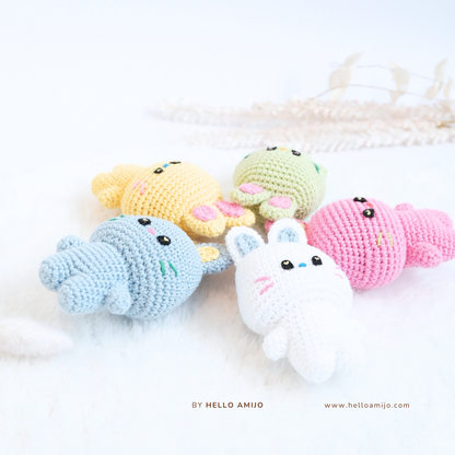 Colourful Baby Bunny 5 Color in 1 Amigurumi Crochet Pattern PDF
