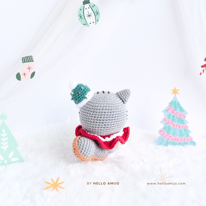 Christmas Cat Amigurumi Crochet Pattern PDF