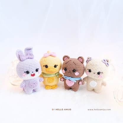 Bundle 4 in 1 Pretty Amigurumi Crochet Pattern