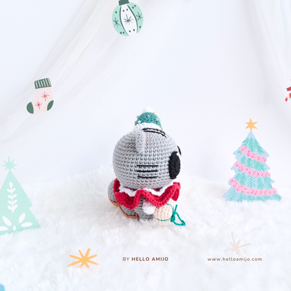 Christmas Cat Amigurumi Crochet Pattern PDF