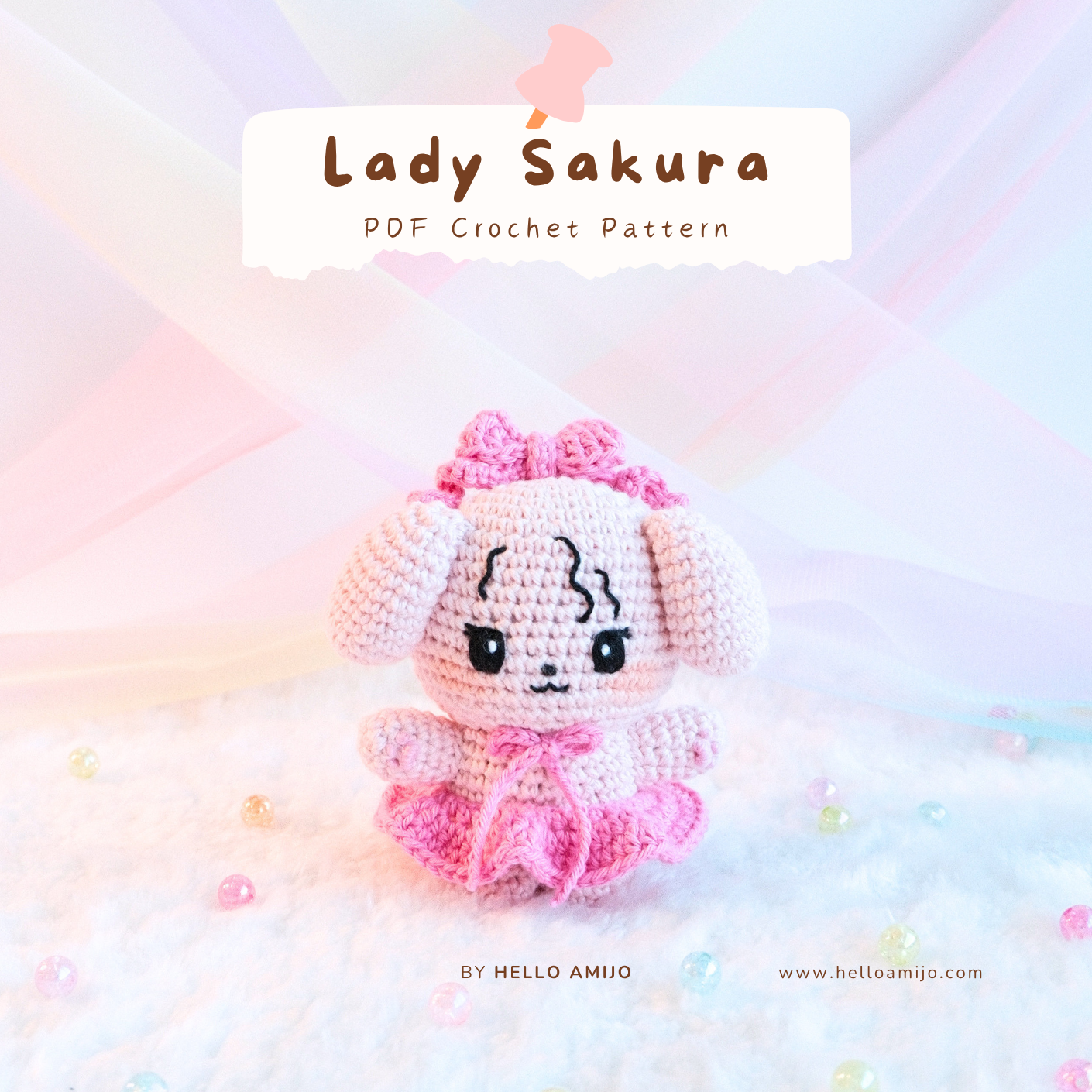 Lady Sakura Amigurumi Crochet Pattern PDF