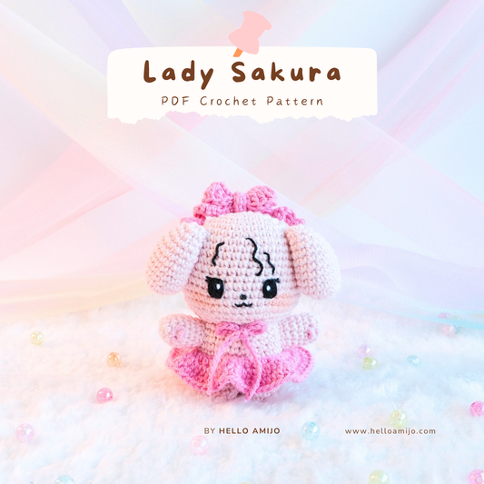 Lady Sakura Amigurumi Crochet Pattern PDF