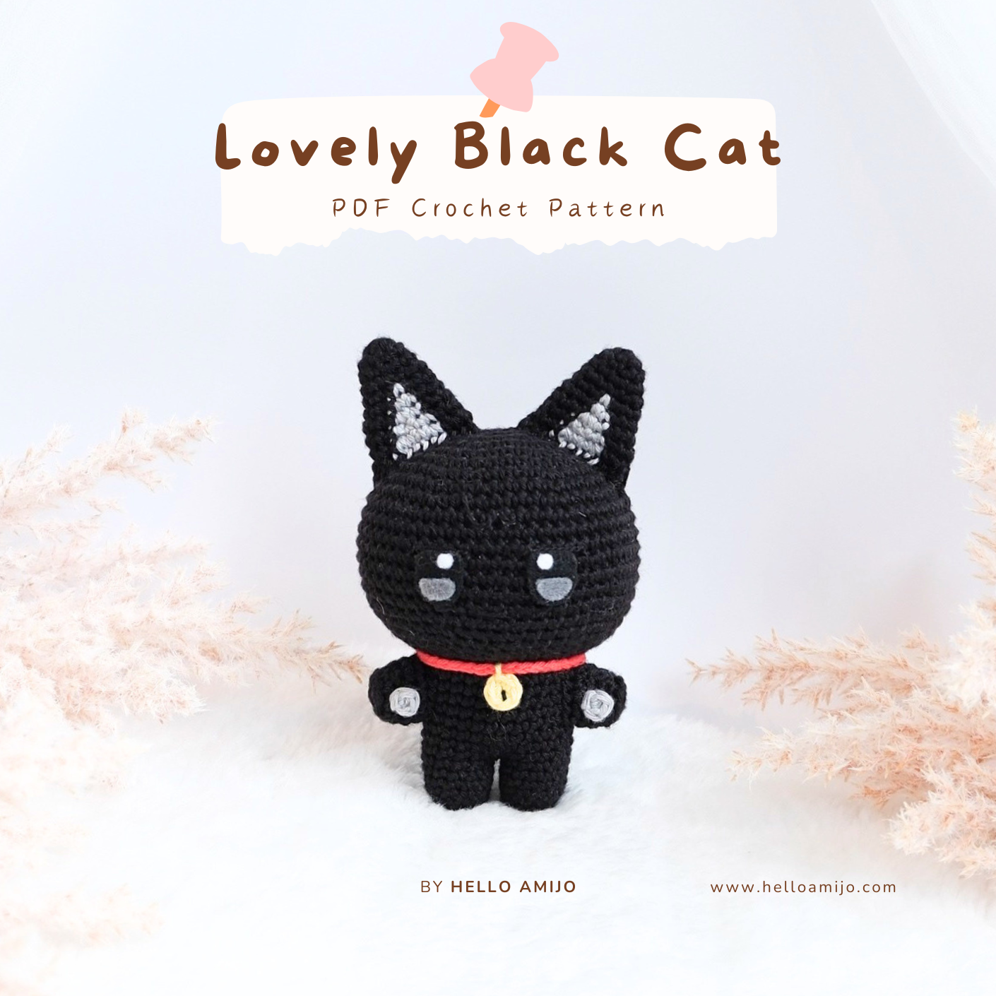 Lovely Black Cat Amigurumi Crochet Pattern PDF
