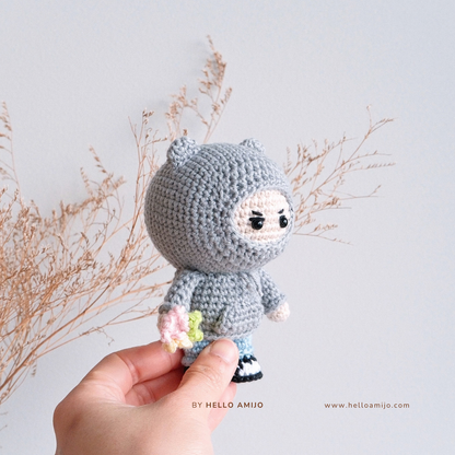 Floral Hoodie Man Amigurumi Crochet Pattern PDF
