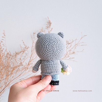 Floral Hoodie Man Amigurumi Crochet Pattern PDF