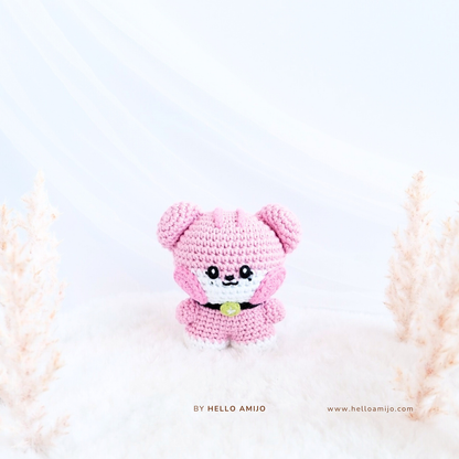 Tiny Pink Tiger Amigurumi Crochet Pattern PDF