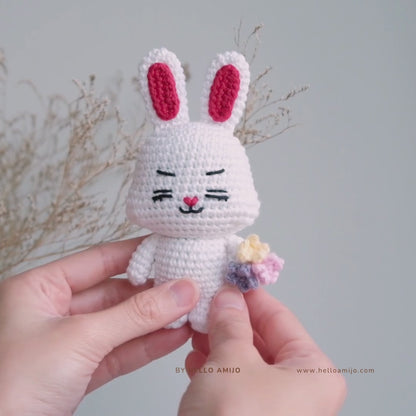Floral Rabbit Amigurumi Crochet Pattern PDF