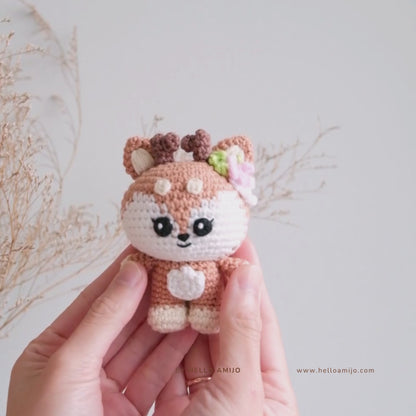 Floral Deer Amigurumi Crochet Pattern PDF