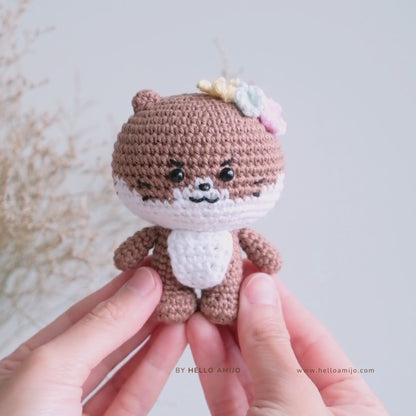 Floral Otter Amigurumi Crochet Pattern PDF