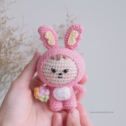 Floral Bunny Amigurumi Crochet Pattern PDF